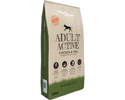 vidaXL - Premium - hondenvoer - droog - Adult - Active - Chicken - & - Fish - 15kg