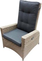 Menorca relax verst lounge stoel natural kobo grey + royal dark grey