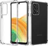 BixB bumper case Hoesje Geschikt voor Samsung Galaxy A33 hoesje transparant siliconen Anti Shock cover
