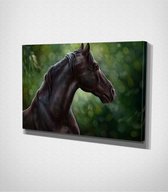 Horse - 60 x 40 cm - Dieren - Schilderij - Canvas - Slaapkamer - Wanddecoratie  - Slaapkamer - Foto op canvas
