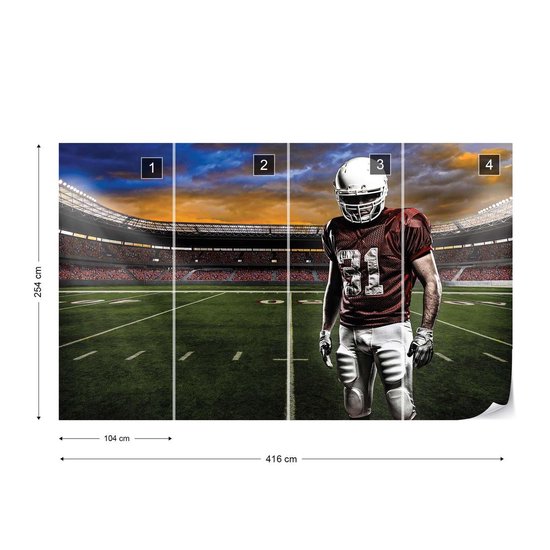 Fotobehang American Football Stadium | XXXL - 416cm x 254cm | 130g/m2 Vlies