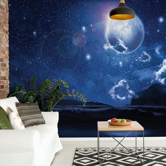 Fotobehang - Vlies Behang - Sterren en de Maan - 416 x 290 cm
