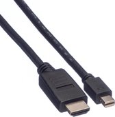 Value 11.99.5790 adaptateur de câble vidéo 1 m Mini DisplayPort Zwart