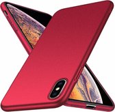 Ultra thin geschikt voor Apple iPhone Xs Max + gratis glazen Screenprotector case - rood