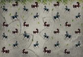 Fotobehang Vintage Horses Flowers Print Pattern | XXL - 312cm x 219cm | 130g/m2 Vlies