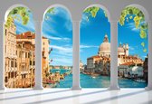 Fotobehang Venice Canal Arches | XXL - 312cm x 219cm | 130g/m2 Vlies