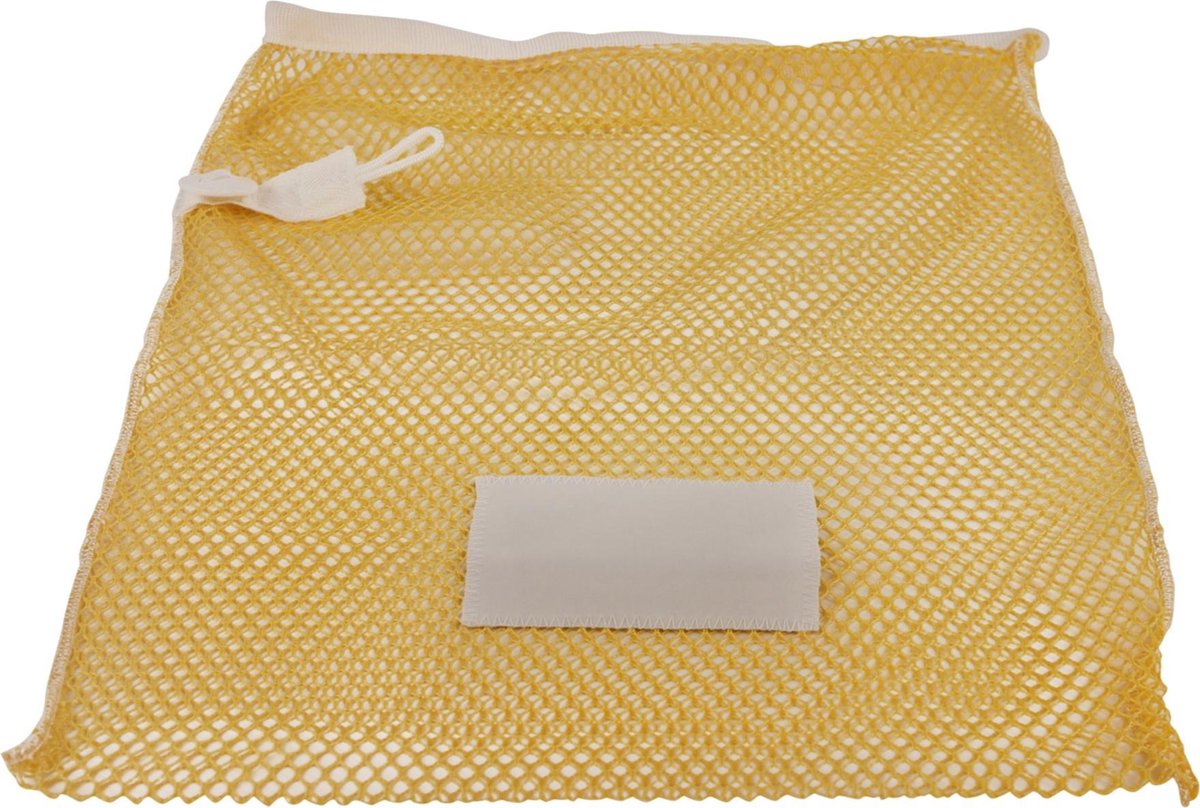 Goedkoopste Premium wasnet 40x60 cm - Met knoopsluiting - Geel
