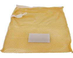 Premium wasnet 40x60 cm - Met knoopsluiting - Geel