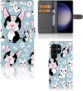 Flipcover Geschikt voor Samsung Galaxy S23 Ultra Telefoon Hoesje Cadeau voor Kleinzoon Hondjes