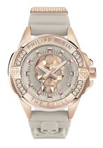 Philipp Plein The $Kull PWNAA1323 Horloge - Siliconen - Crème - Ø 41 mm