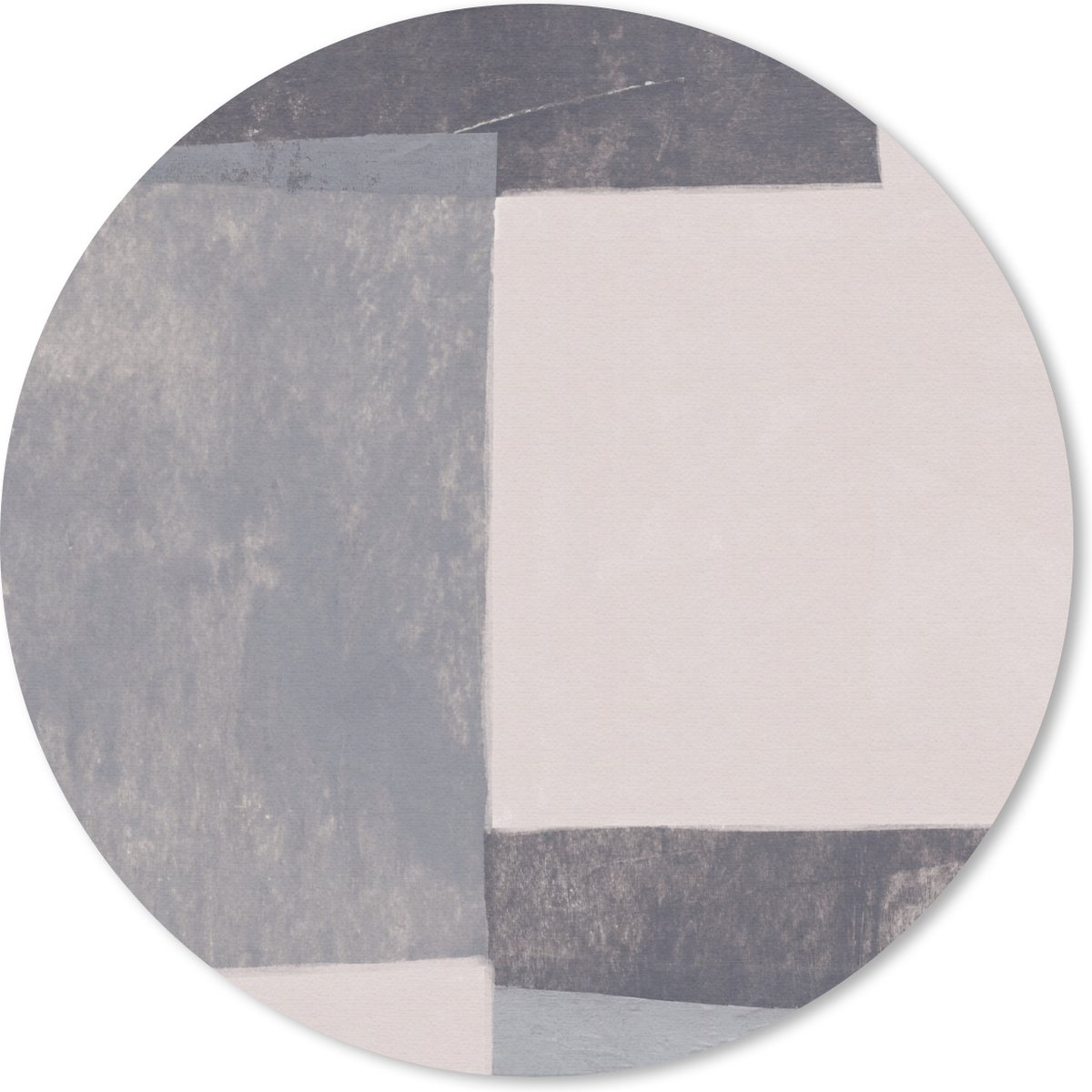 Muismat rond 30x30 cm - Mousepad Geometrie - Vormen - Grijs - Kubus - Ronde muismatten