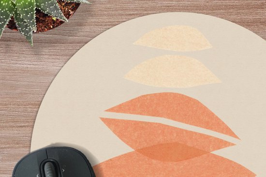Muismat rond 20x20 cm - Mousepad Vormen - Pastel - Kleuren - Abstract - Ronde muismatten