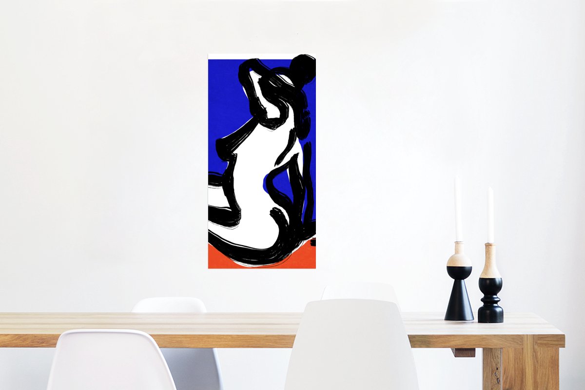 Portret - Rood - Blauw - Abstract - Vrouw