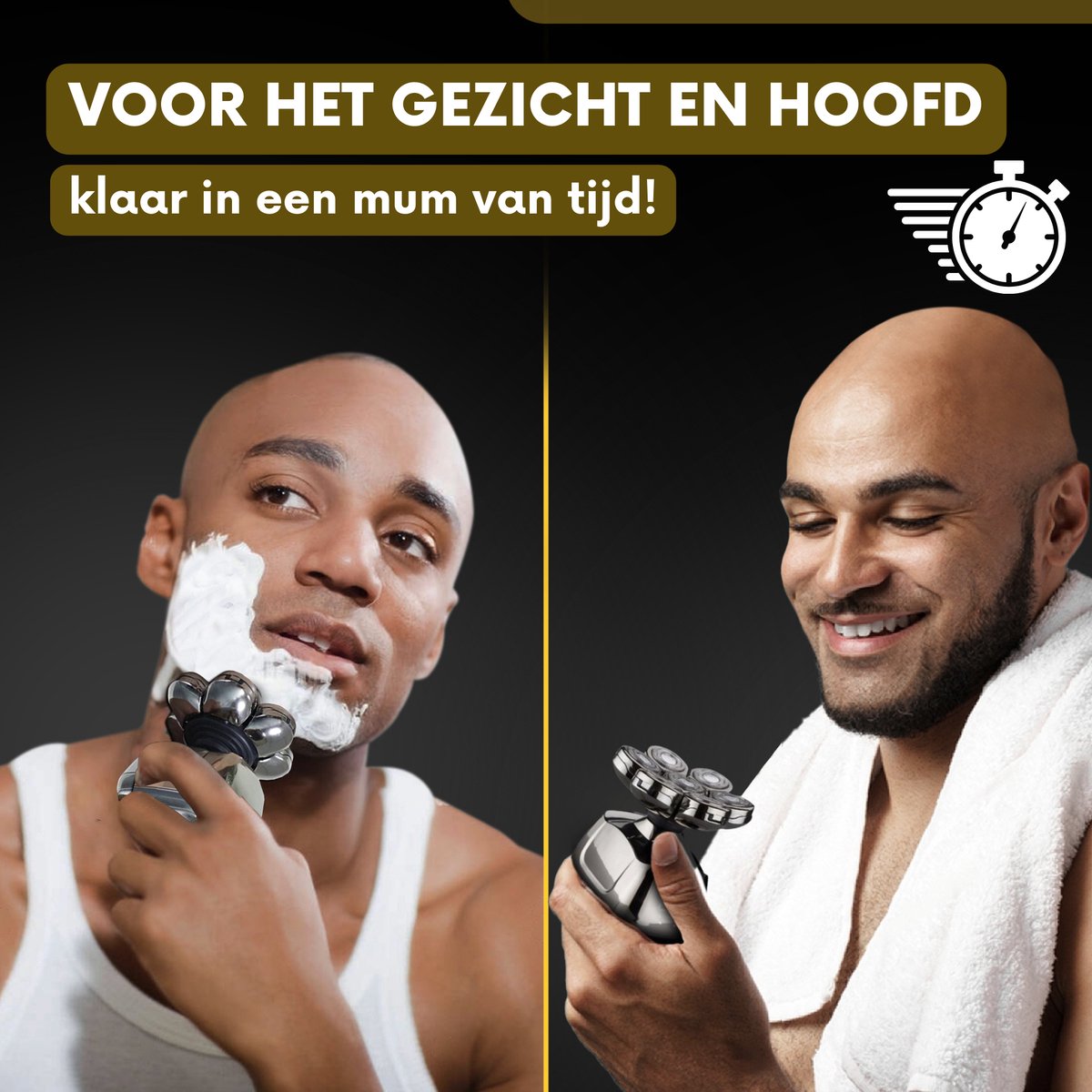 6-in-1 Scheerapparaat Mannen – Trimmer - Sansbeauté® Skull Sharp V1 | 7 Head - Nat & Droog - Electric Face Head & Hair Shaver – Hoofd Kaal Scheren - Opzetstukken - Elektrisch thumbnail 6