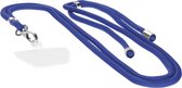 Mobiparts - Universeel koord voor telefoon - Verstelbaar tot 1.5m - Gevlochten look - Blauw