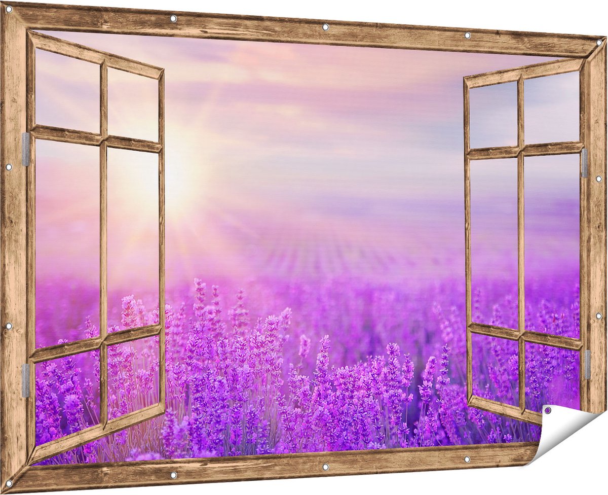 Gards Tuinposter Man in Pak met een Pistool - Zwart Wit - 60x40 cm - Tuindoek - Tuindecoratie - Wanddecoratie buiten - Tuinschilderij Multikleur