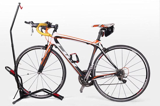 PRO Fietsenrek Fiets Verticaal of Horizontaal stallen - Universeel Fietsrek standaard voor 1 Fiets - Fietsenstalling van Merkloos — afbeelding 3
