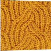 PVC Schuimplaat- Geel Gebreide Stof - 80x80 cm Foto op PVC Schuimplaat