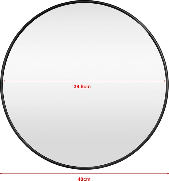 Miroir Ordona suspendu Ø40 cm rond noir mat