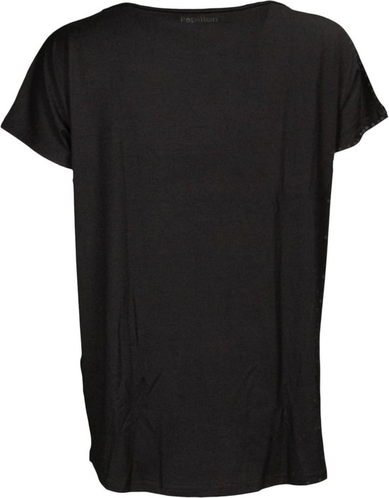 Papillon Sportshirt Ronde Hals Dames Zwart Maat S bol