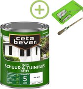CetaBever Tuin Schuur & Tuinhuis Beits - Zijdeglans - Ral 9010 - 750 ml Inclusief 6 delige beitsset