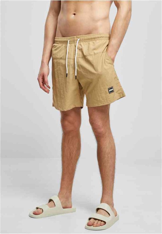 Urban Classics - Block Zwemshorts - S - Beige