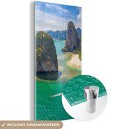 MuchoWow® Glasschilderij 40x80 cm - Schilderij acrylglas - Maya Bay - Foto op glas - Schilderijen