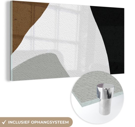 MuchoWow® Glasschilderij 120x60 cm - Schilderij acrylglas - Minimalisme - Design - Vormen - Foto op glas - Schilderijen