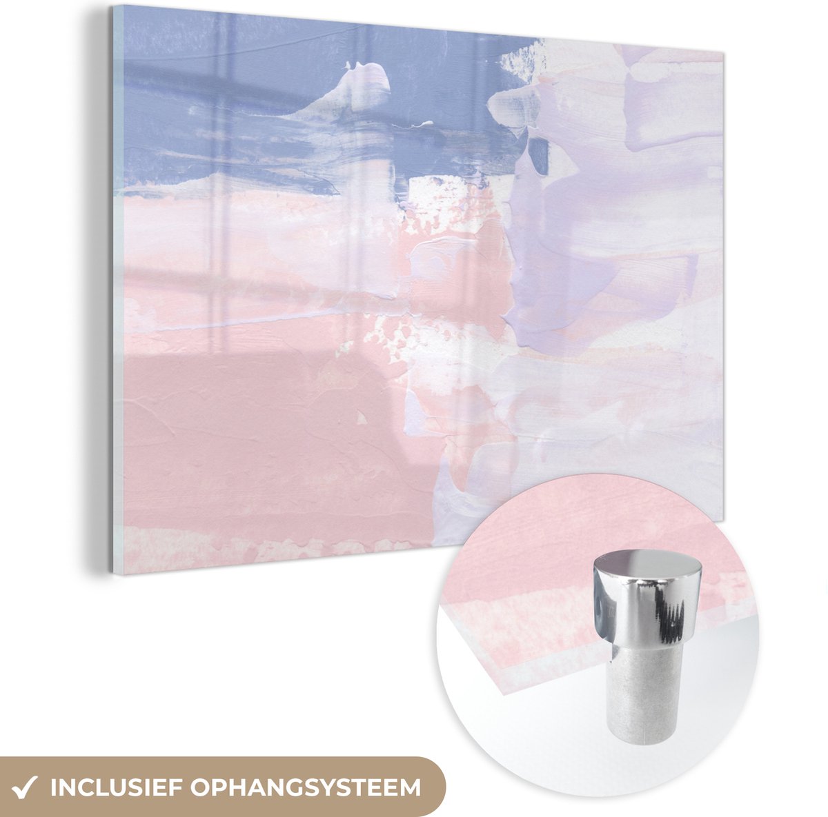 MuchoWow® Glasschilderij 120x80 cm - Schilderij acrylglas - Pastel - Design - Verf - Foto 