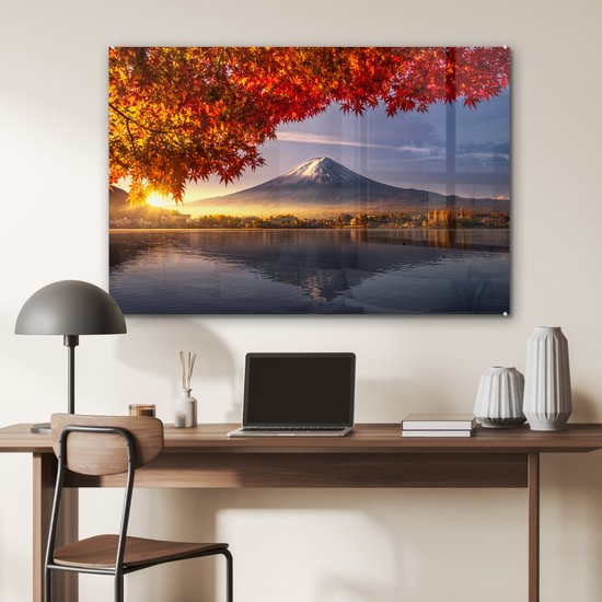 Peinture sur verre - Automne - Berg - Japon - 120x80 cm - Peintures Plexiglas