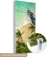 MuchoWow® Glasschilderij 80x160 cm - Schilderij acrylglas - Strand op Maui - Foto op glas - Schilderijen
