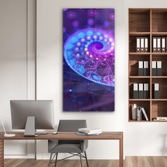 MuchoWow® Peinture sur verre 80x160 cm - Peinture sur verre acrylique - Abstrait - Coquillages - Glitter - Photo sur verre - Peintures