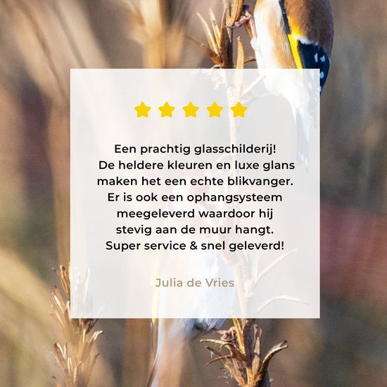 Peinture sur Verre - Vogels - Branches - Forêt - 90x120 cm - Peintures sur Verre Peintures - Photo sur Glas