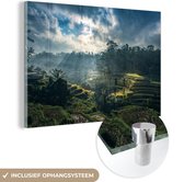 MuchoWow® Glasschilderij 90x60 cm - Schilderij acrylglas - Landschap van Indonesië - Foto op glas - Schilderijen