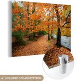 MuchoWow® Glasschilderij 60x40 cm - Schilderij acrylglas - De herfstbossen in het Nationaal park Dartmoor in Engeland - Foto op glas - Schilderijen