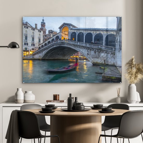 Pont du Rialto Venise Glas 90x60 cm - Tirage photo sur Glas (décoration murale en plexiglas)
