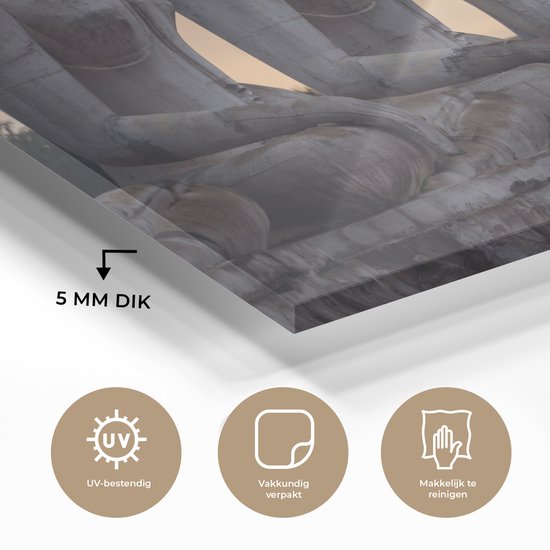 MuchoWow® Peinture sur Verre - Images de Bouddha en Thaïlande - 120x80 cm - Peintures sur Verre Acrylique - Photo sur Glas