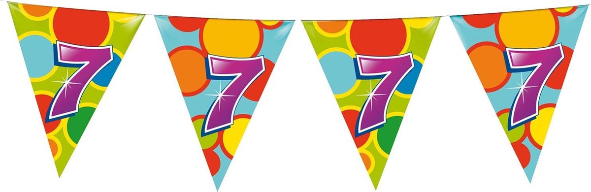 Haza Vlaggetjes - 7 jaar - leeftijd verjaardag - plastic - 10 meter — cadeau in Cadeau-ideeën - foto 3