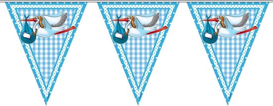 Geboorteslinger ooievaar blauw