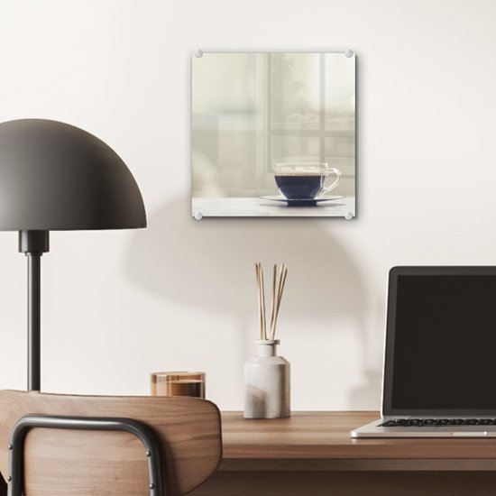 Peinture sur Verre - Espresso dans une Tasse en Verre - 20x20 cm - Peintures sur Verre Peintures - Photo sur Glas