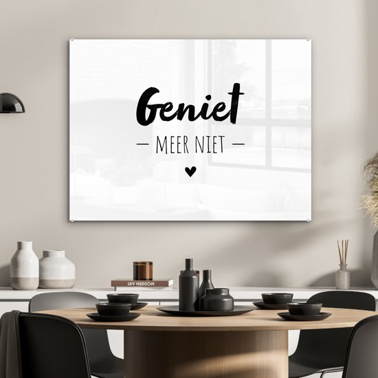 MuchoWow® Peinture sur verre 80x60 cm - Peinture acrylique sur verre - Texte - Profitez plus que tout - Profitez - Citations - Photo sur verre - Peintures