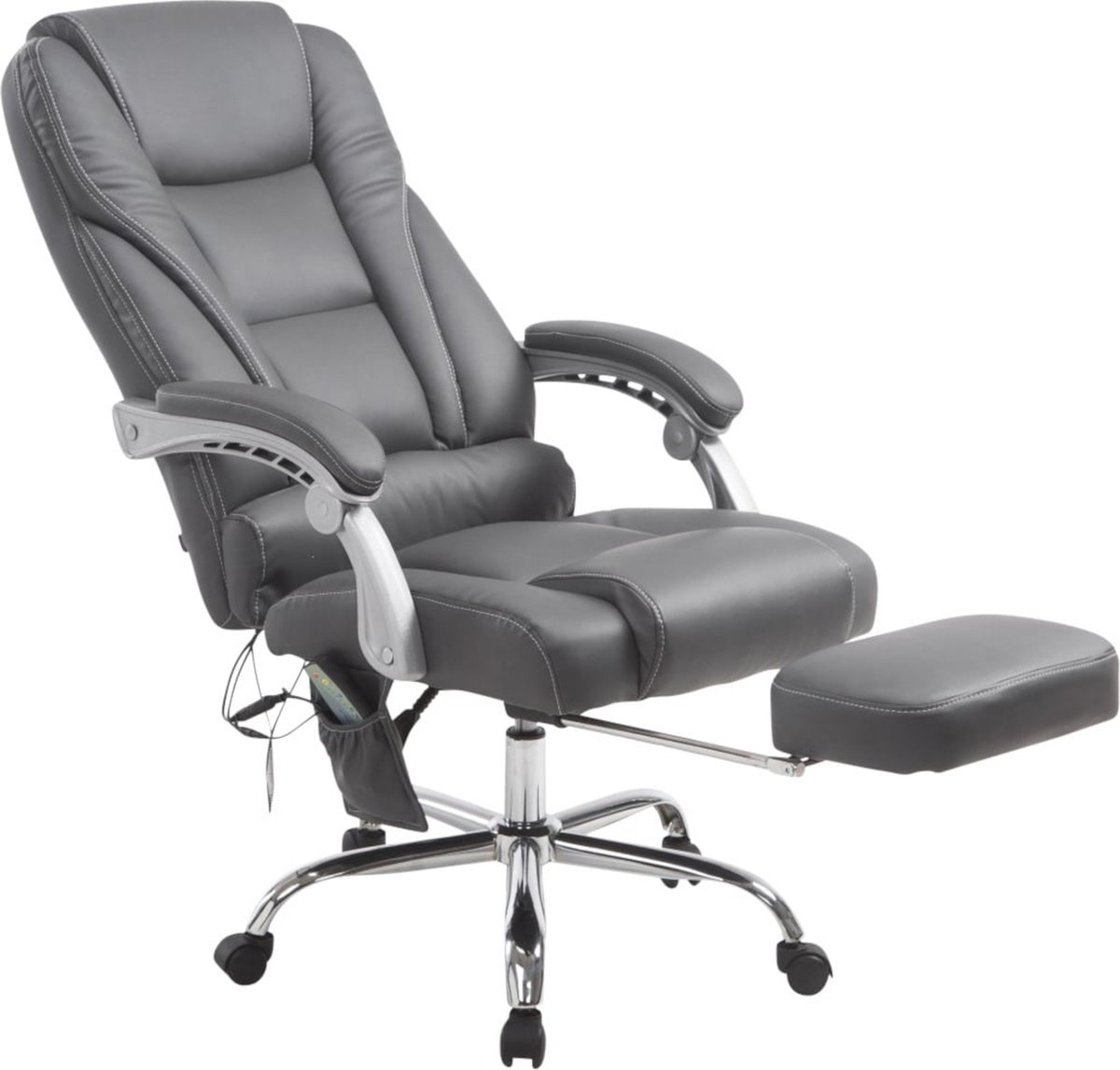 Delman gamestoel racestoel bureaustoel computerstoel massagefunctie met 6 vibratiepunten Executive stoel kunstleer ergonomische voetensteun 12-0037 ( Black