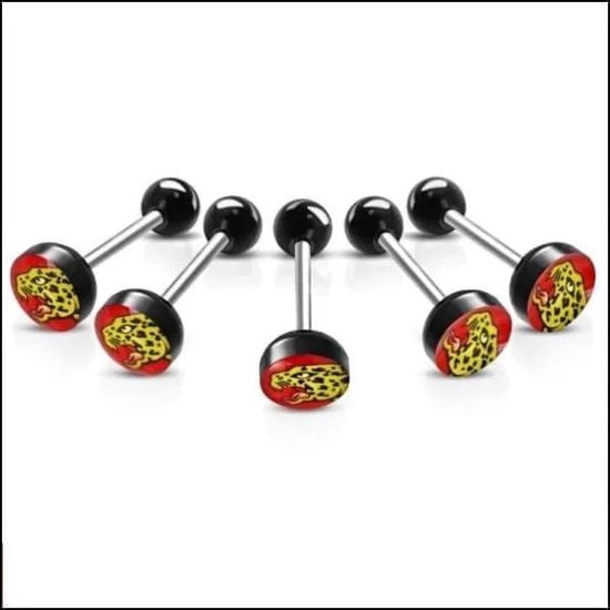 Extern Geschroefd Gekleurd Chirurgisch Stalen Straight Barbell Staafje Zwart 1 2 Mm 6 Mm
