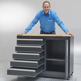 Bol.com Datona® Werkbank met laden 120 cm - Mat Zwart aanbieding