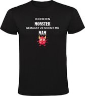 ik heb een monster gemaakt ze noemt mij mam Heren t-shirt | funny | monstertje| grappig | familie| moeder | gezin | grapje| kind | gezellig |
