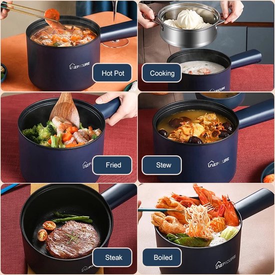 KOLHGNSE 2-in-1 Electric Twin Hot Pot Pan with Lid and Heating Base
