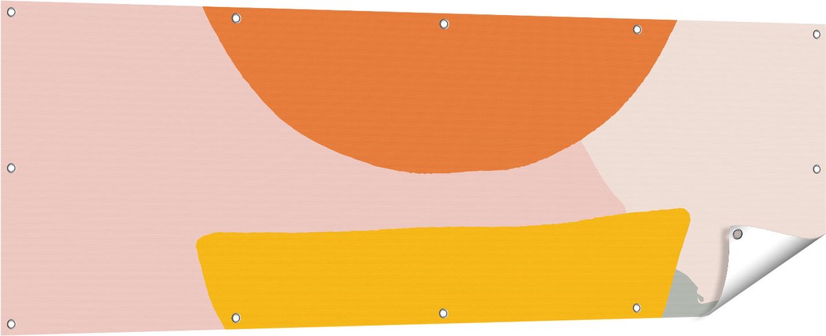 Gards Tuinposter Abstracte Kunst in Scandinavische Stijl - 180x60 cm - Tuindoek - Tuindecoratie - Wanddecoratie buiten - Tuinschilderij Multikleur