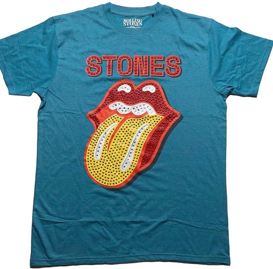 The Rolling Stones - Dia Tongue Heren T-shirt - 2XL - Blauw
