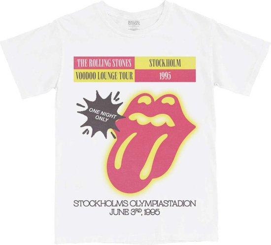 The Rolling Stones - Stockholm '95 Heren T-shirt - S - Wit