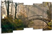 Peinture | Pont de peinture sur toile, Nature | Gris, vert, marron | 150x80cm 5Liège | Tirage photo sur toile